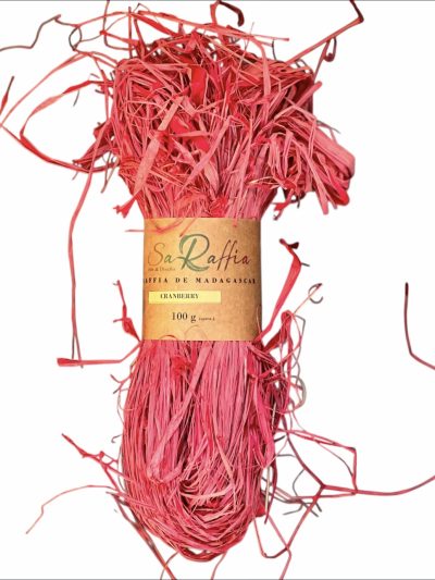 Rafia color Cranberry en formato de 100 gramos, Vegetal